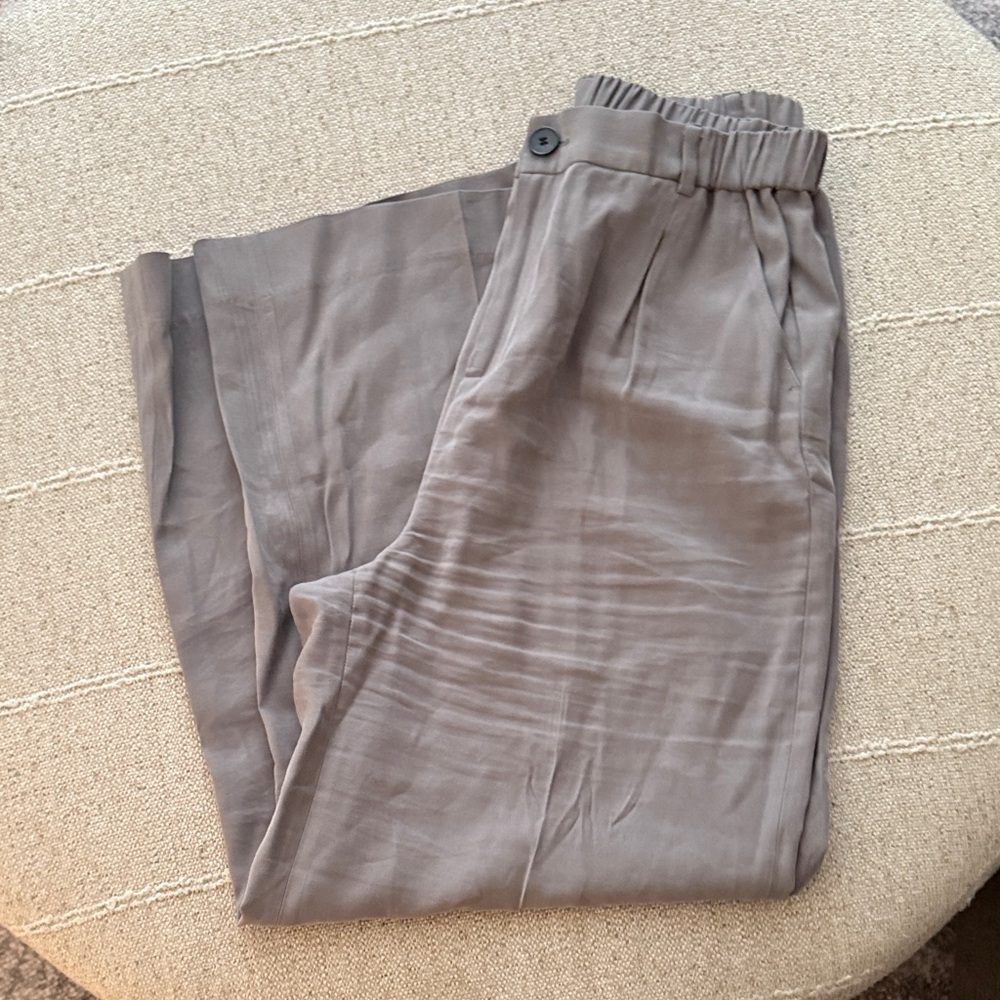 Open Edit Gray Pleated Trousers